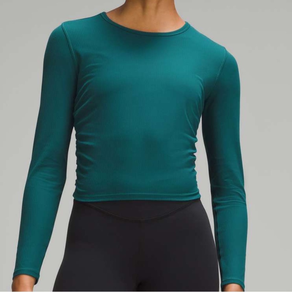 lululemon Storm Teal ribbed Long-Sleeve all it takes